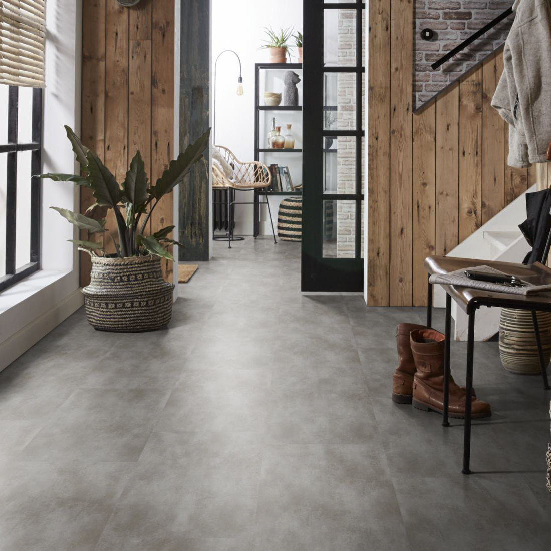 Concrete XL Blue Grey Dryback | Ambiant PVC plak | Anyfloor