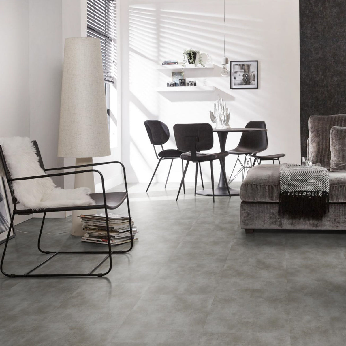 Concrete XL Blue Grey Dryback | Ambiant PVC plak | Anyfloor