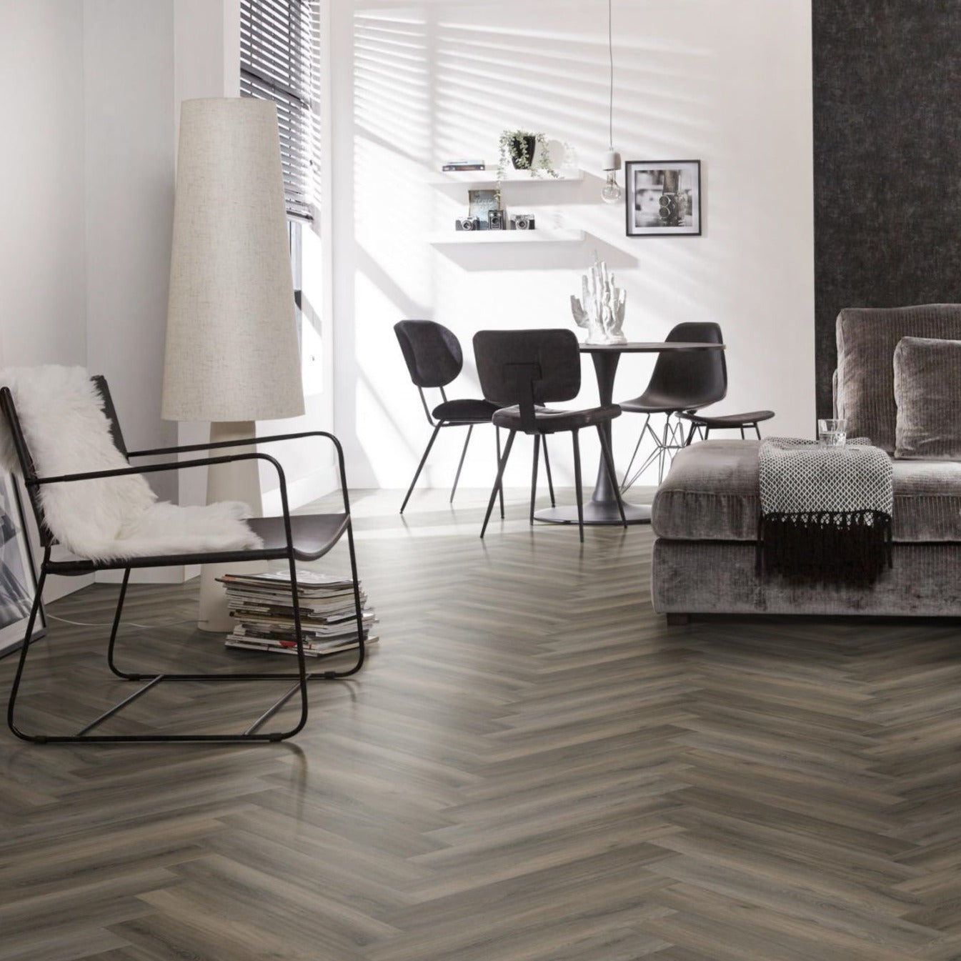 Spigato visgraat Dark Grey Dryback