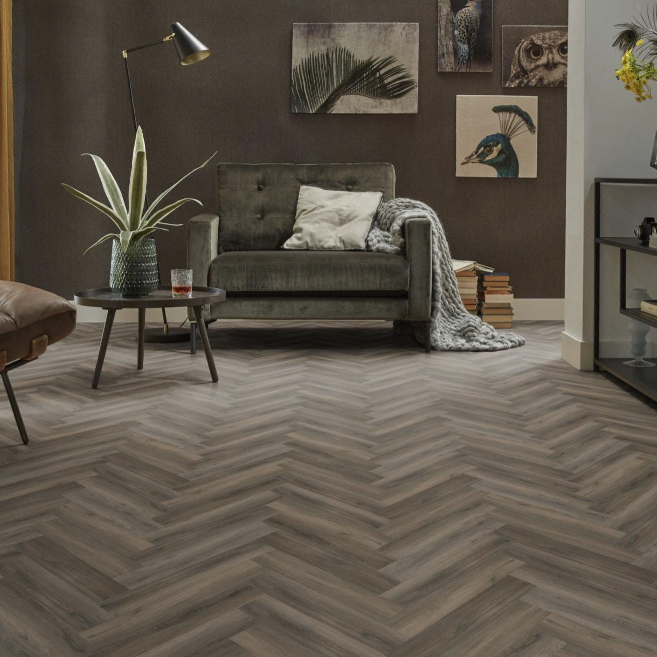 Spigato visgraat Dark Grey Dryback