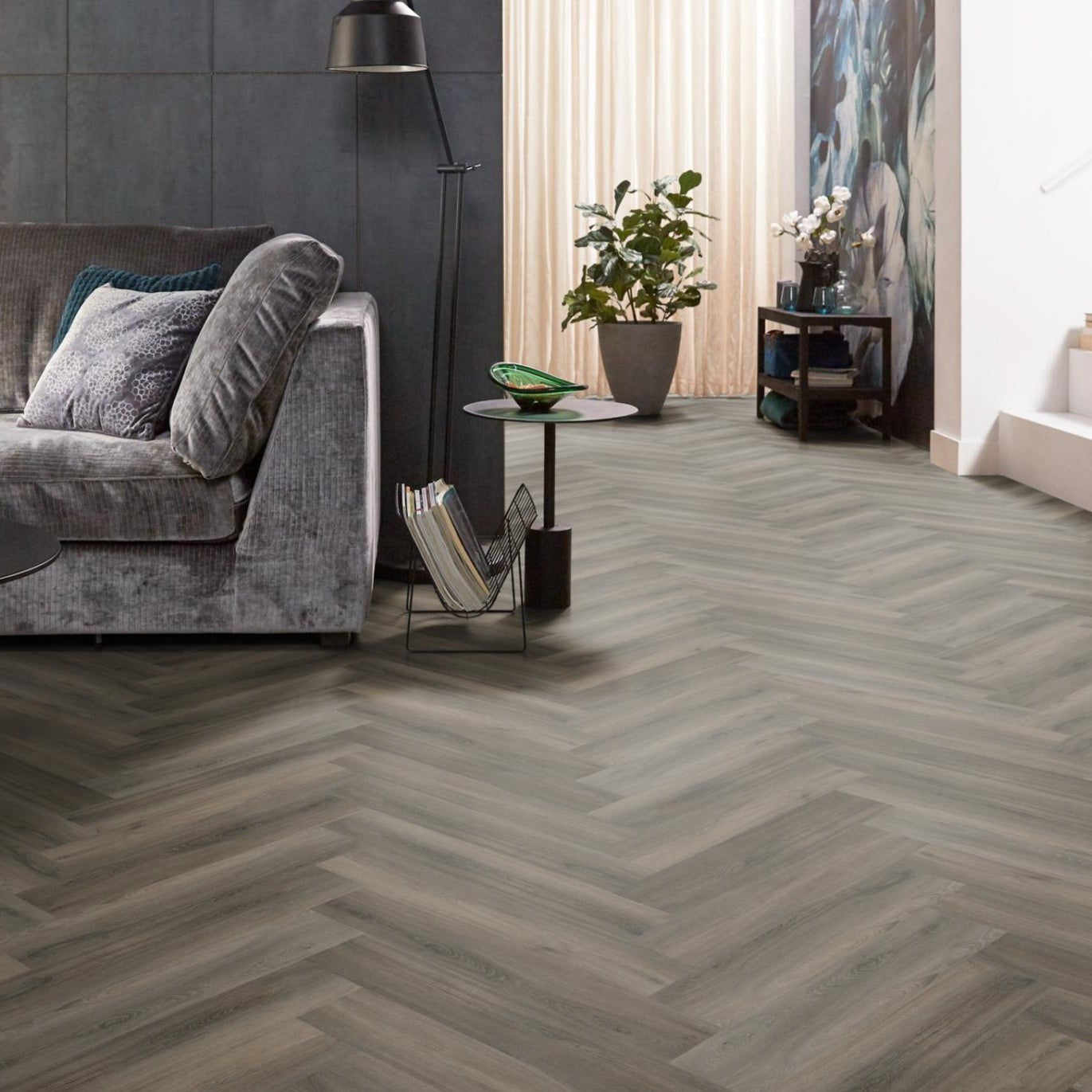 Spigato visgraat Dark Grey Dryback