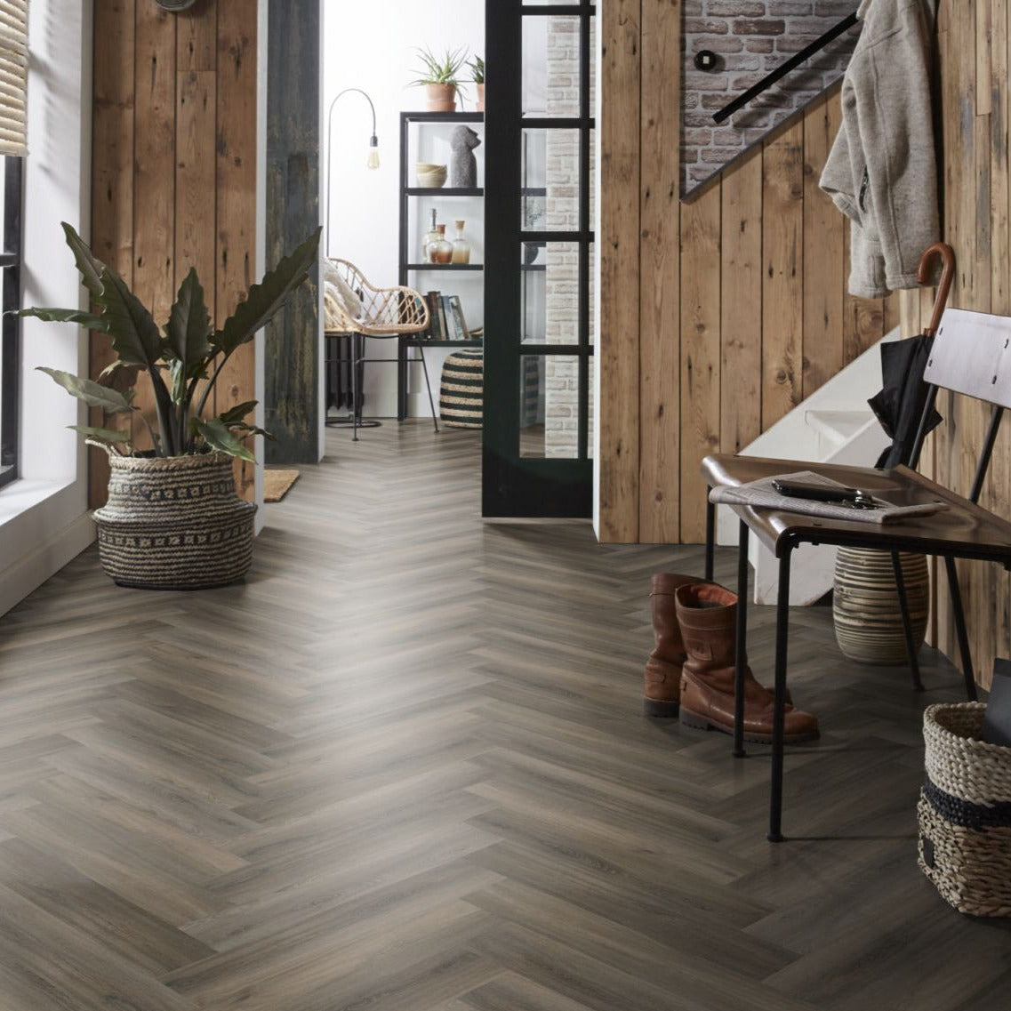 Spigato visgraat Dark Grey Dryback