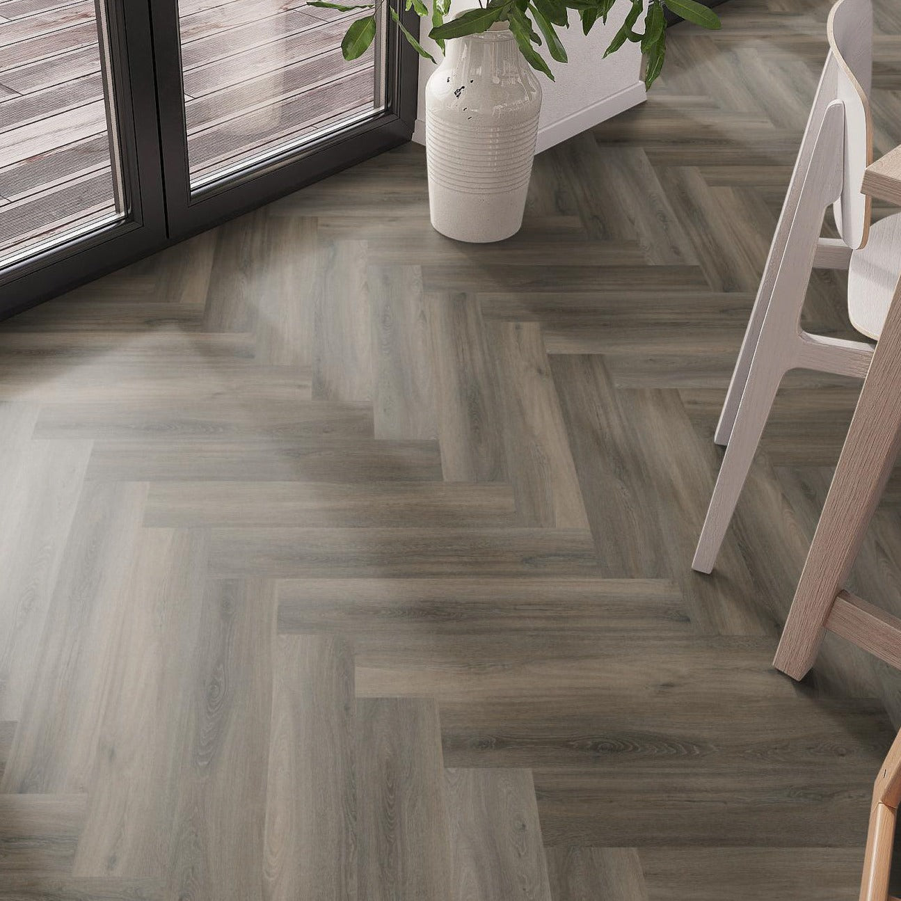 Spigato visgraat Dark Grey Dryback