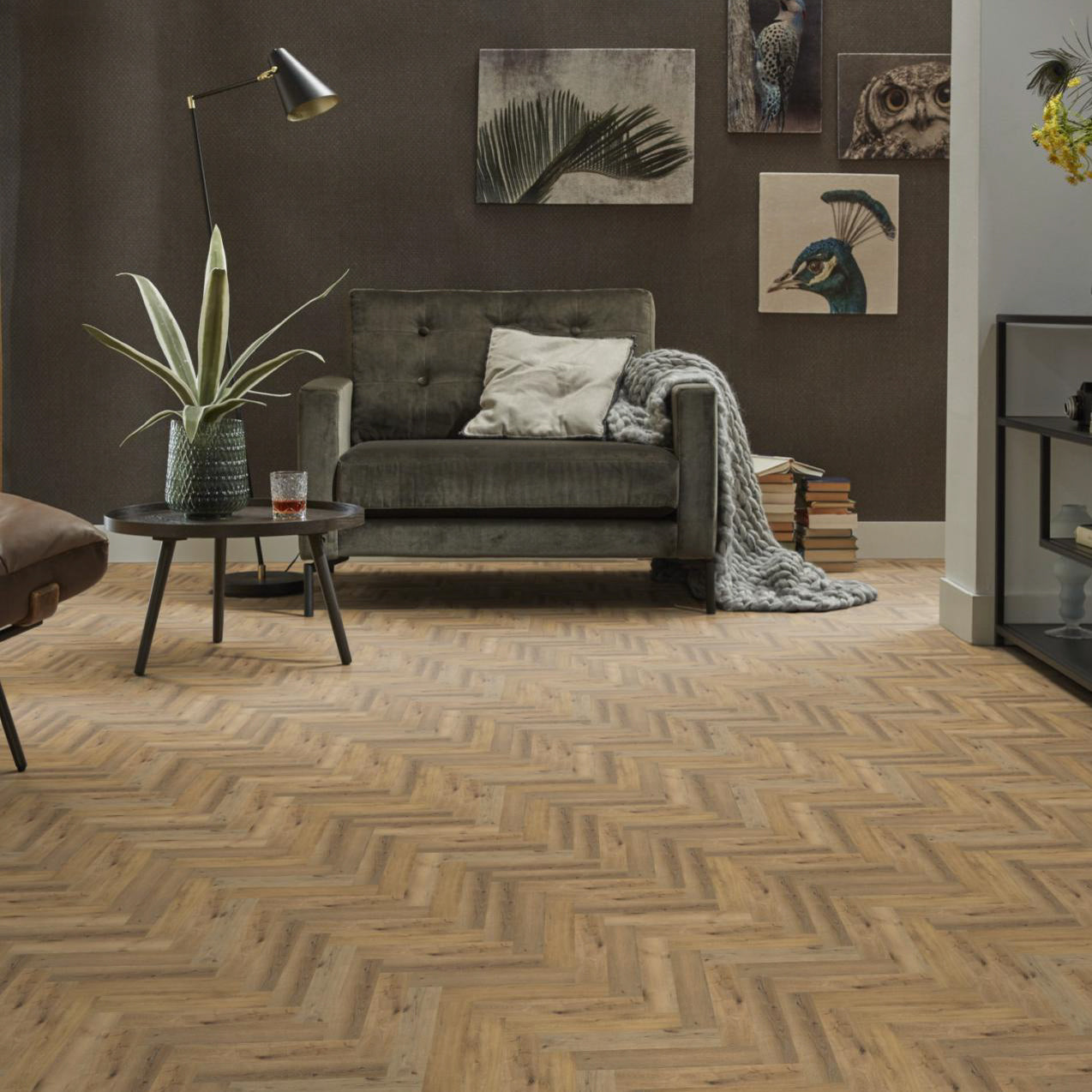 Spigato visgraat Dark Oak Dryback