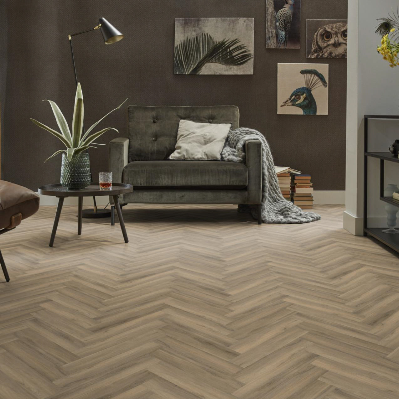 Spigato visgraat Light Brown Dryback