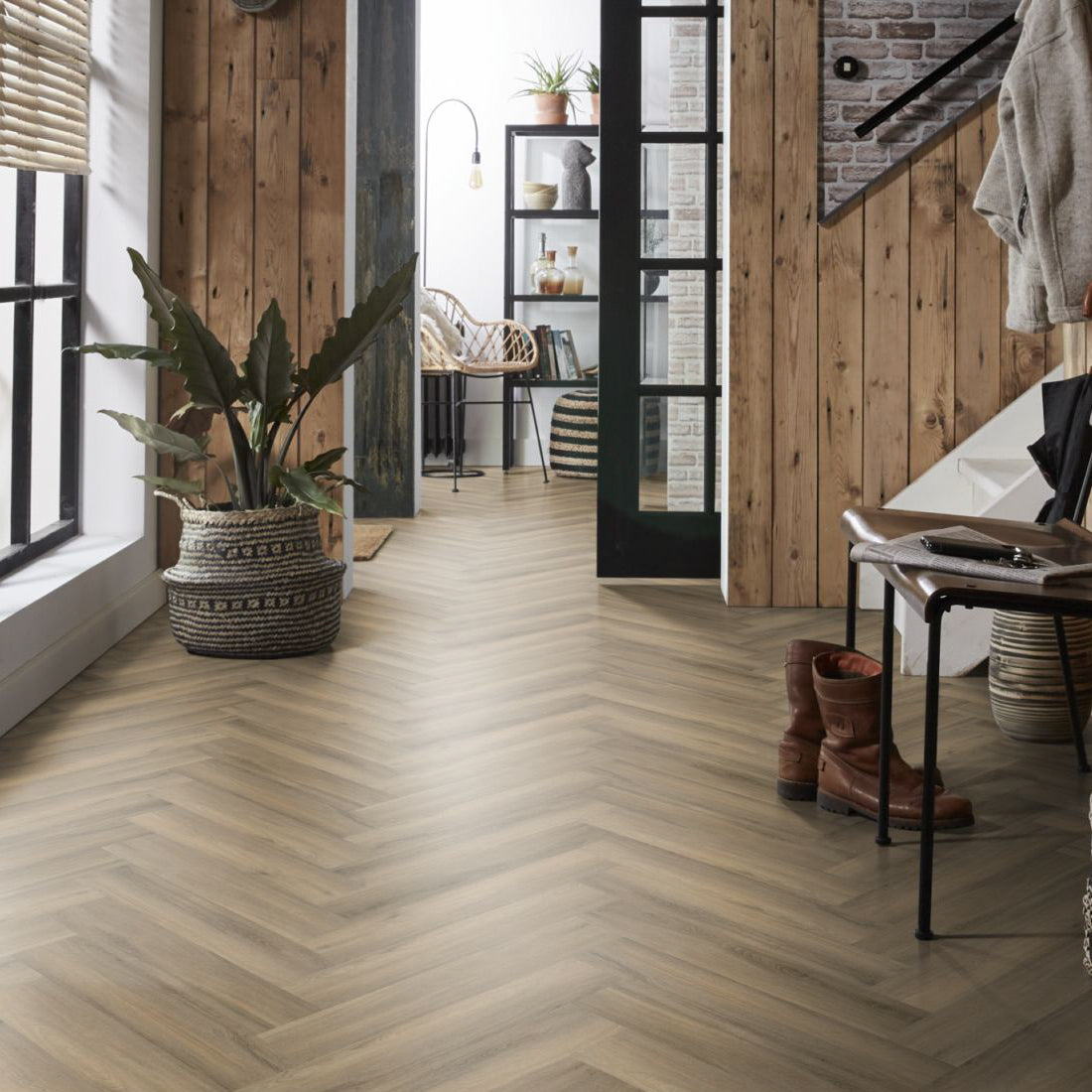 Spigato visgraat Light Brown Dryback