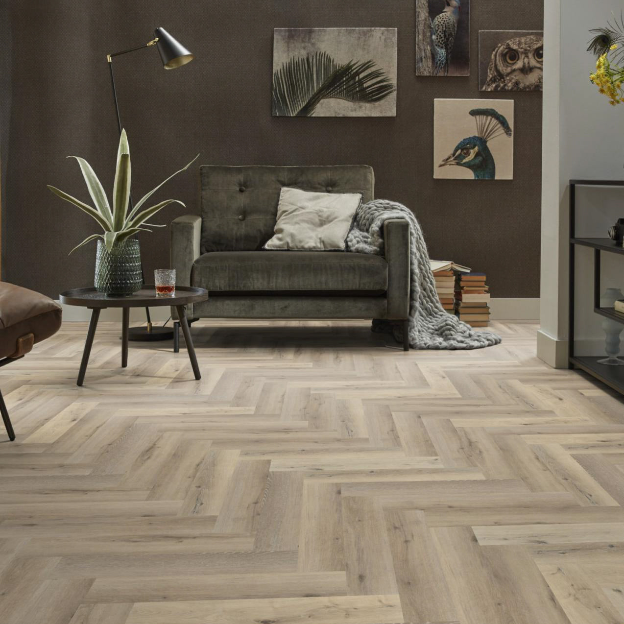 Spigato visgraat Light Oak Dryback