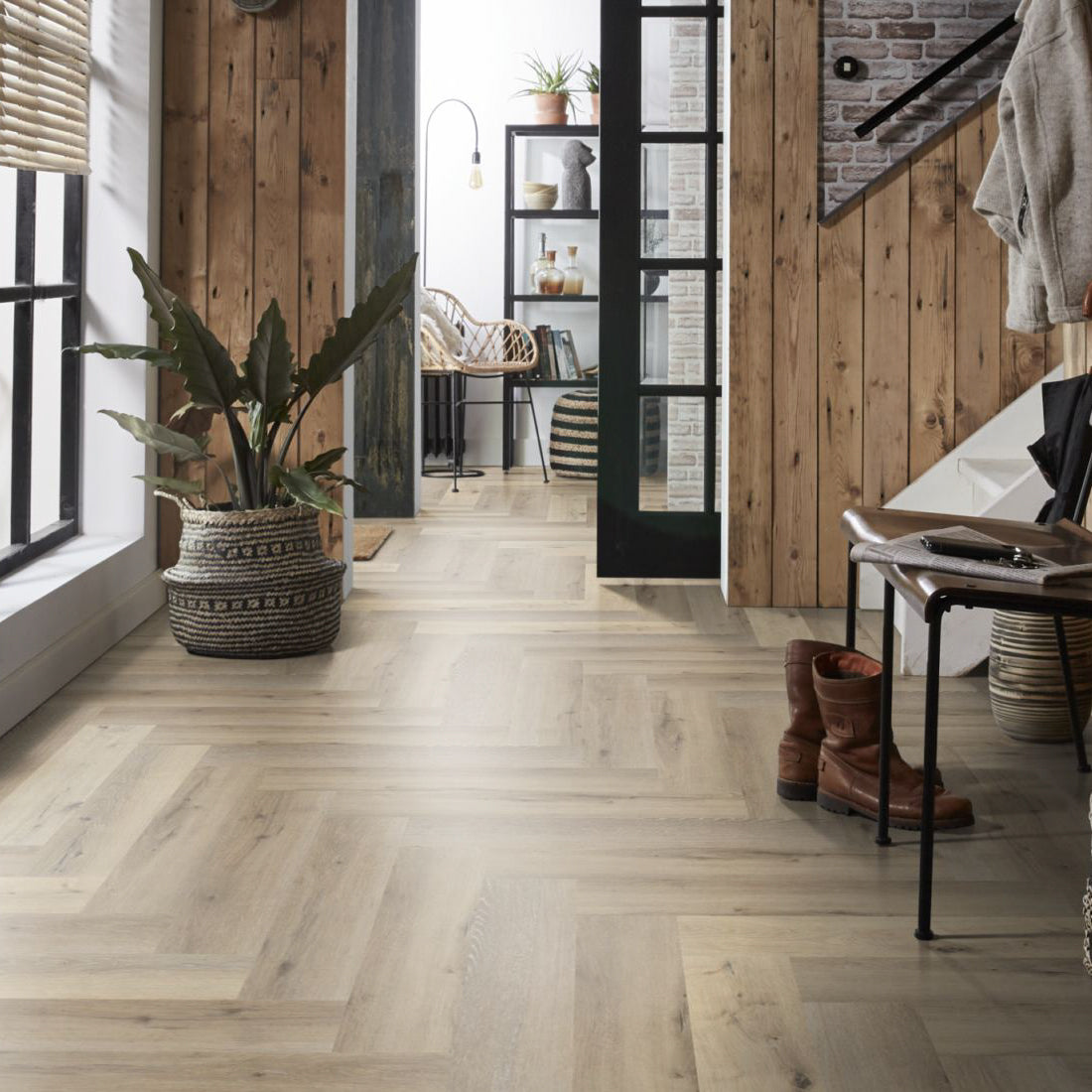 Spigato visgraat Light Oak Dryback