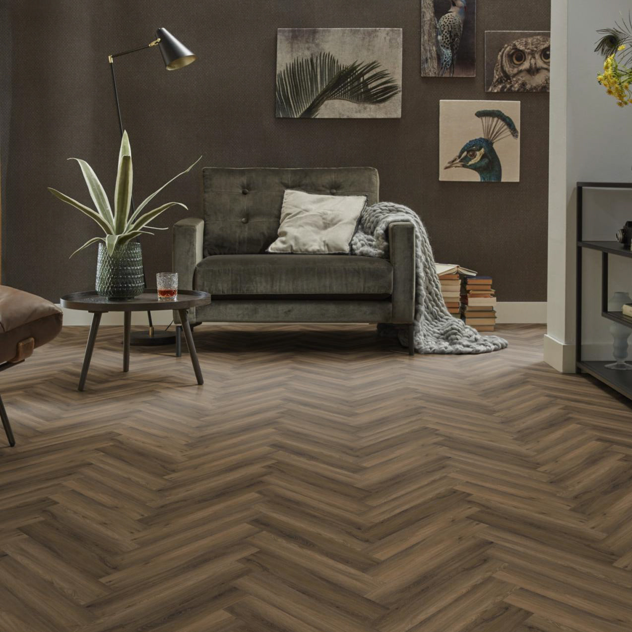 Spigato visgraat Warm Brown Dryback