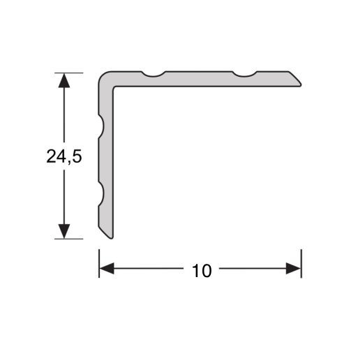 Duo Hoeklijn zelfklevend 24,5 x 30mm RVS 1 meter