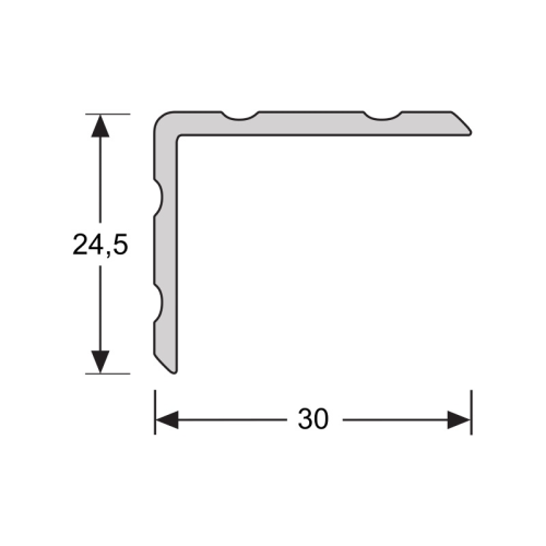 Duo Hoeklijn zelfklevend 24,5 x 30mm Zilver 3 meter