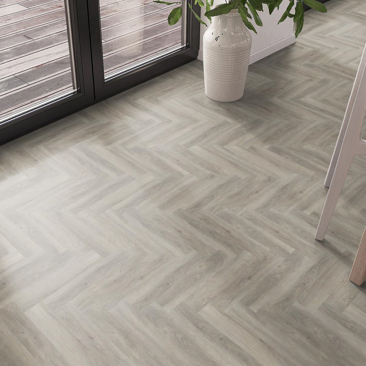 Spigato visgraat Light Grey Dryback